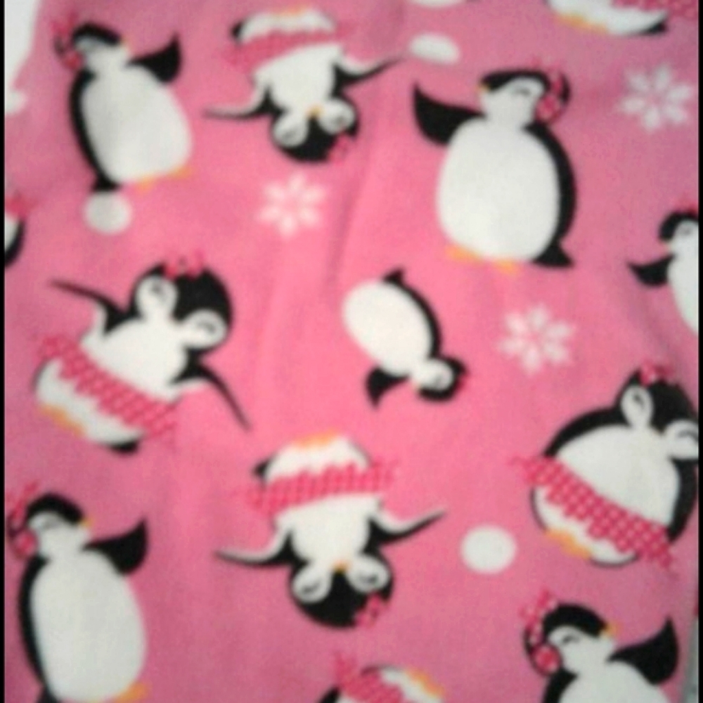 Hartstrings Pink Penguins Girls 10 Pajama Set - Picture 6 of 9